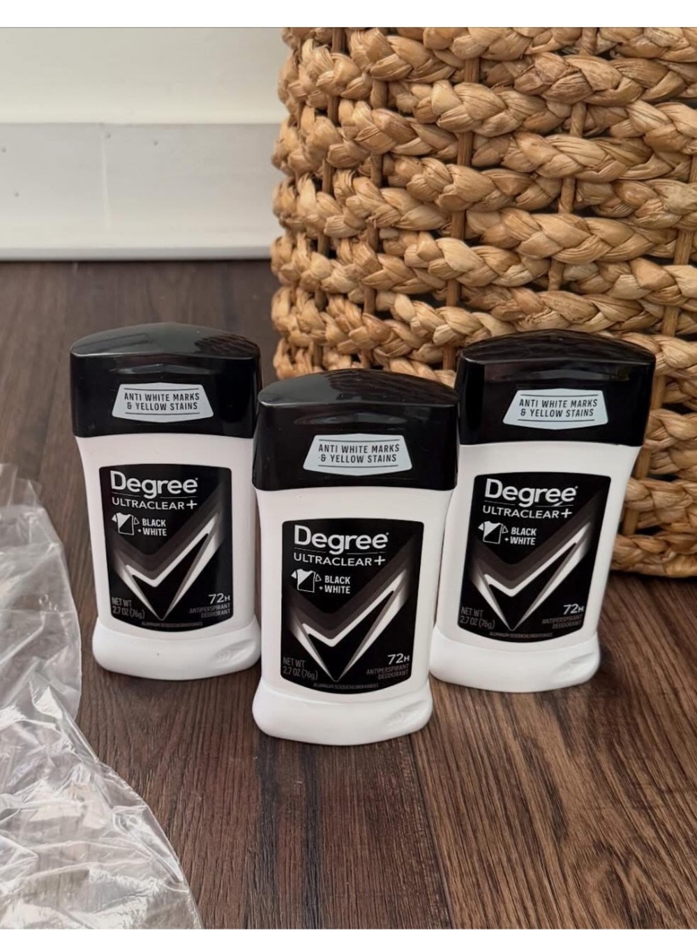 Lot Of 3 Degree 72H ULTRA Clear Black+White Men's Antiperspirant Deodorant 2.7oz